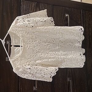 Anthropologie Eri and Ali Crochet Lace Top XS NWT